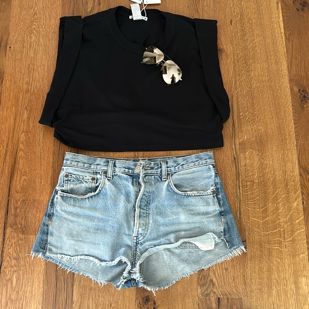 Zara cropped black tee